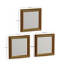 Hanah Home Juego de 3 Espejos Decorativos 'Otto - Gold' con Marco Dorado Brillante de MDF, 40x40x3 cm